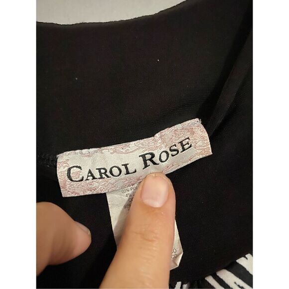 Carol Rose Black White Print Sleeveless Asymmetrical  Top Size Xlarge - Picture 5 of 6